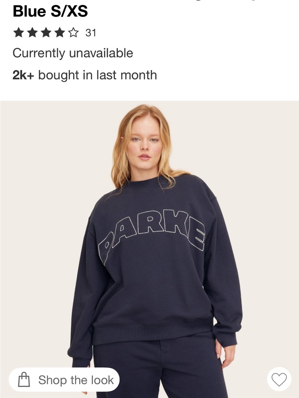 Parke x Target Embroidered Logo Crewneck Sweatshirt - Blue